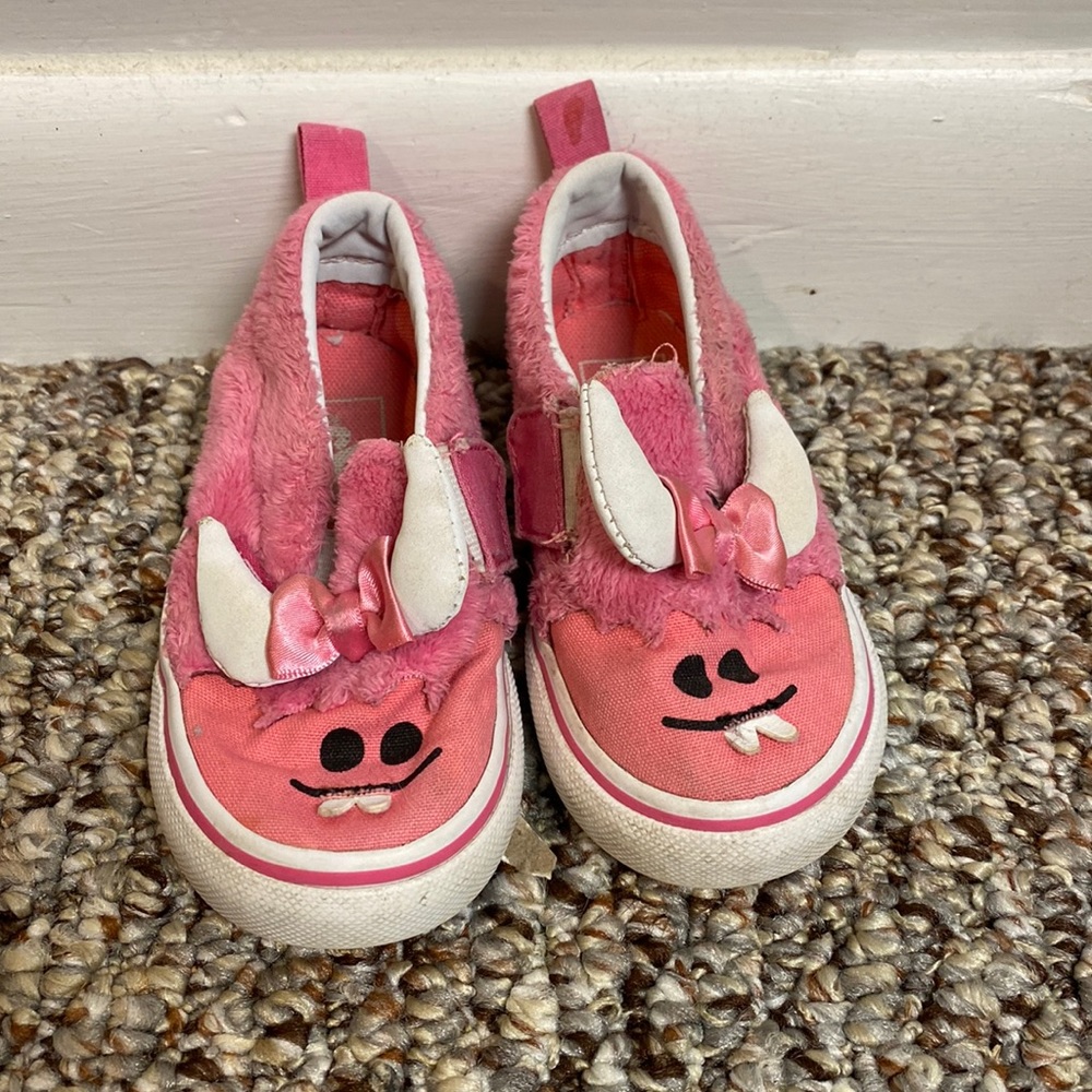 Toddler girl monster vans slip on sneakers